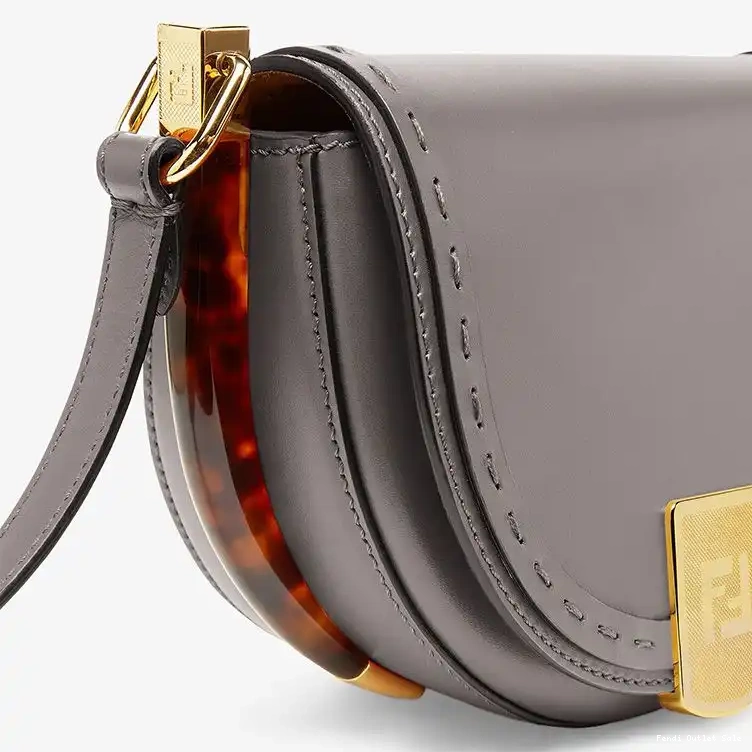 Affordable ROMA Moonlight Bag Grey Leather Calf In Logo Fendi 0512